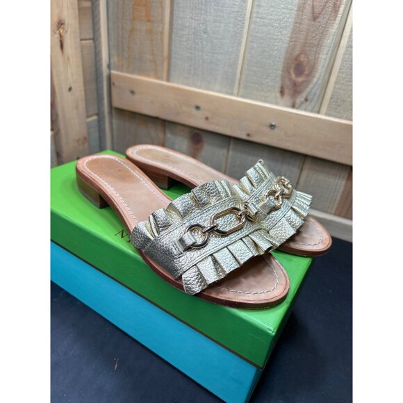 Kate Spade Metallic Gold Slide Sandals - Picture 2 of 8
